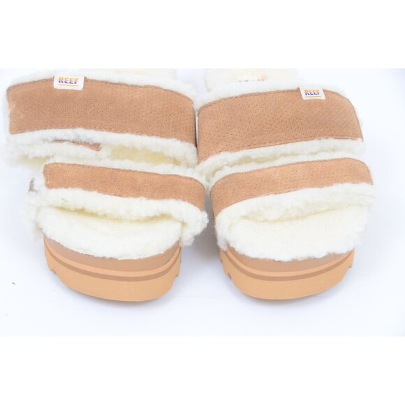 Rare REEF Vista Hi Shearling Womens 7 Leather Sandal Hook & Loop Footbed NEW - Picture 5 of 10